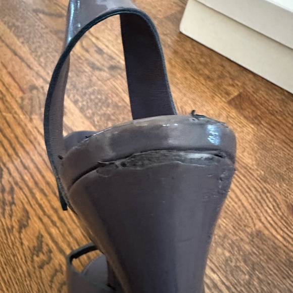 Yves Saint Laurent gray strappy platforms heels. Size 37.5. - Picture 10 of 12